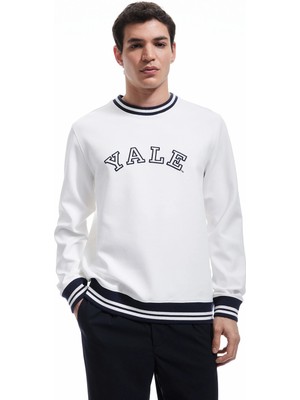 Koton Uzun Kollu Çizgi Detaylı Bisiklet Yaka Lisanslı Yale Baskılı Sweatshirt