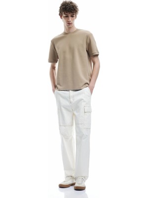 Koton Bisiklet Yaka Pamuklu Regular Fit Scuba Kumaş Kısa Kollu Basic Erkek Tişört