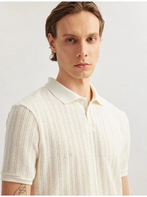 Koton Kısa Kollu Regular Fit Pamuk Karışımlı Dokulu Polo Yaka Tişört