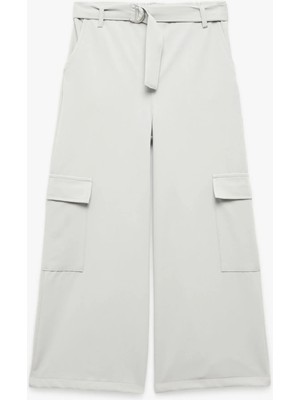 Koton Kemer Detaylı Kapaklı Cepli Geniş Paça Kargo Pantolon