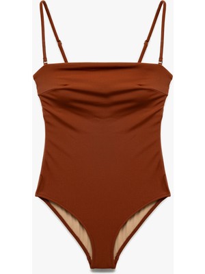 Koton Astarlı Hafif Destekli Çıkarılabilir Askılı Straplez Mayo