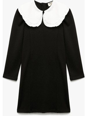 Koton Uzun Kollu Viskon Karışımlı Bebe Yaka Elbise