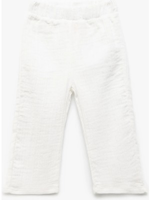 Koton Beli Lastikli Pamuklu Cepli Müslin Pantolon