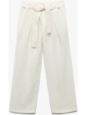 Koton Düğme Detaylı Cepli Viskon Karışımlı Geniş Paça Pantolon