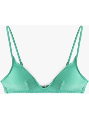 Koton Hafif Destekli Parlak Ince Askılı Bikini Üstü