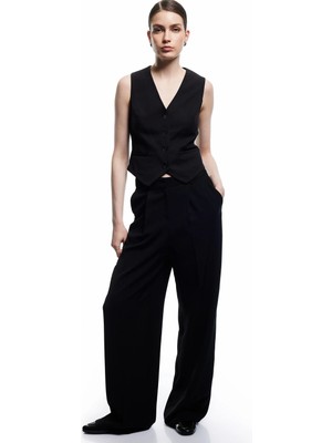 Koton Astarlı Kolsuz V Yaka Düğmeli Blazer Yelek