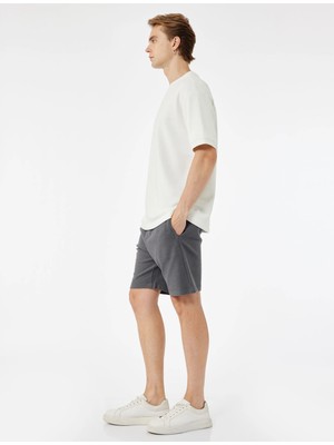 Koton Cepli Beli Bağcıklı Bermuda Şort