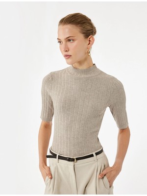 Koton Kısa Kollu Balıkçı Yaka Triko Kazak