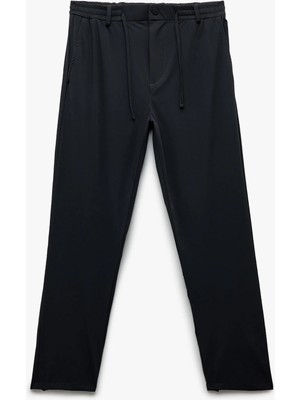 Koton Katlamalı Paça Beli Bağcıklı Düğmeli Esnek Slim Fit Pantolon