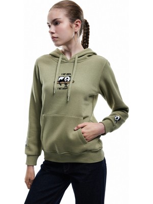 Koton Panda Baskılı Şardonlu Kanguru Cepli Kapüşonlu Sweatshirt