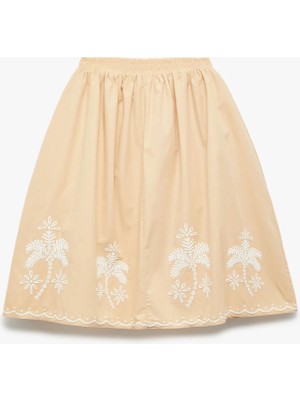 Koton Nakış Detaylı Beli Lastikli Pileli Etek