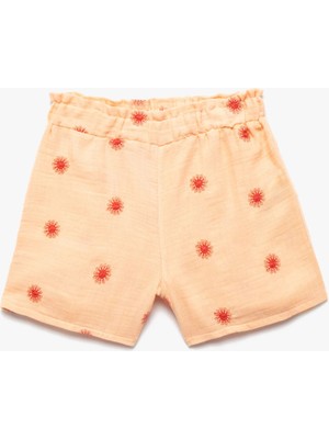 Koton Pamuklu Beli Lastikli Desenli Şort