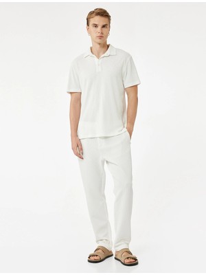 Koton Waffle Dokulu Cep Detaylı Kancalı Slim Fit Pantolon