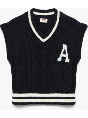 Koton Pamuklu Kolsuz V Yaka Triko Süveter