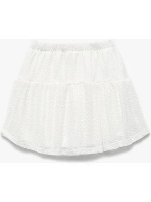 Koton Brode Detaylı Beli Lastikli Fırfırlı Mini Etek