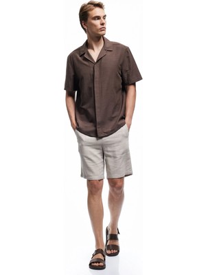 Koton Pamuk ve Viskon Karışımlı Cep Detaylı Bermudalı Beli Bağcıklı Şort