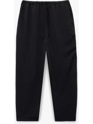 Beli Bağcıklı Regular Fit Havuç Kesim Pantolon