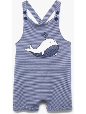 Koton Askılı Balina Aplike Detaylı Çizgili Tulum Salopet