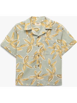 Koton Pamuklu Cepli Çiçek Desenli Kısa Kollu Gömlek