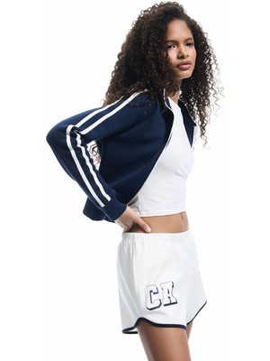 Koton Pamuklu Biyeli Beli Lastikli Baskılı Mini Şort