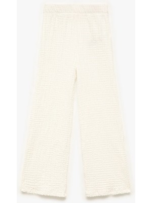Koton Rahat Kalıp Bürümcük Dokulu Beli Lastikli Geniş Paça Pantolon