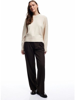 Uzun Kollu Bisiklet Yaka Triko Basic Kazak