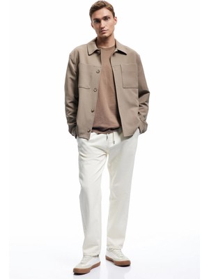 Koton Pamuklu Oversize Cep Detaylı Bol Beli Bağcıklı Jean Pantolon