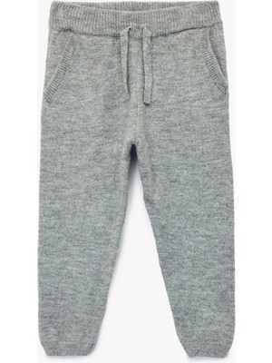 Beli Bağcıklı Basic Triko Pantolon