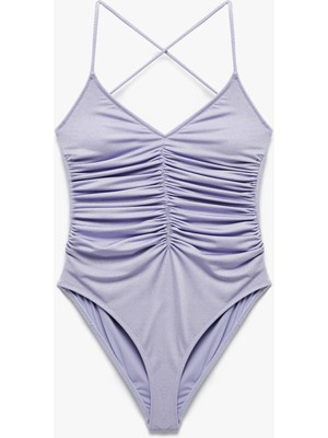 Koton Sırt Detaylı Drapeli Ince Askılı Mayo