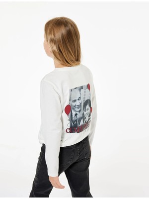 Uzun Kollu Bisiklet Yaka Pamuklu Atatürk ve Cumhuriyet Baskılı Tişört