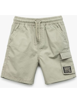 Koton Pamuklu Cep Detaylı Bermuda Etiket Detaylı Beli Bağcıklı Kargo Şort