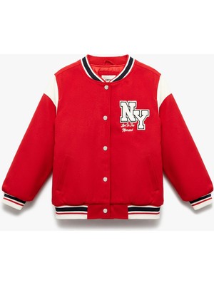 Koton Uzun Kollu Aplike Detaylı Oversize Bomber Okul Ceketi