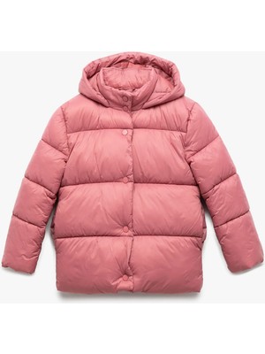 Koton Uzun Kollu Çıtçıt Kapamalı Kapşonlu Şişme Mont