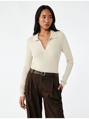 Uzun Kollu Polo Yaka Triko Kazak