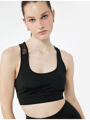 Koton Tül Detaylı Kolsuz U Yaka Sporcu Sütyeni