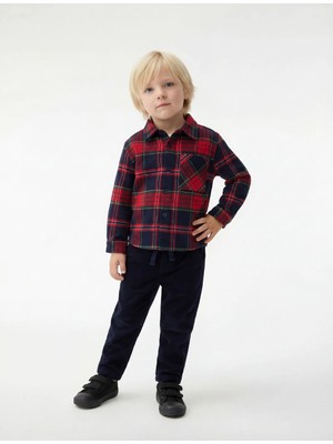 Beli Bağlamalı Cep Detaylı Basic Kadife Pantolon