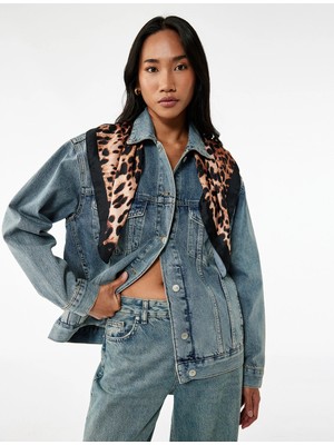 Koton Pamuklu Uzun Kollu Klasik Yaka Cep Detaylı Düğmeli Denim Ceket