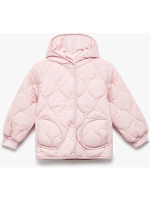 Koton Uzun Kollu Düğmeli Kapşonlu Kapitone Mont