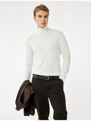 Viskon Karışımlı Uzun Kollu Balıkçı Yaka Basic Triko Kazak