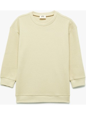 Koton Pamuklu Uzun Kollu Bisiklet Yaka Oversize Basic Sweatshirt