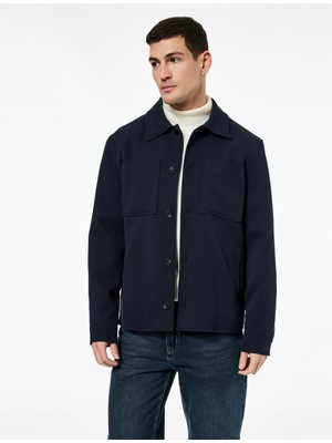 Koton Uzun Kollu Cep Detaylı Düğmeli Gömlek Yaka Slim Fit Mevsimlik Ceket