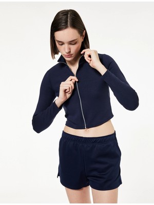 Koton Fermuarlı Rahat Kalıp Uzun Kollu Spor Sweatshirt