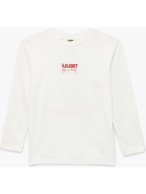 Pamuklu Uzun Kollu Bisiklet Yaka Atatürk ve Cumhuriyet Baskılı Tişört