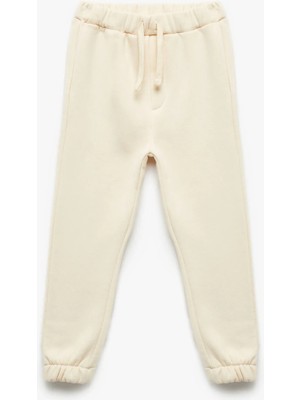 Beli Bağcıklı Pamuklu Basic Jogger Eşofman Altı