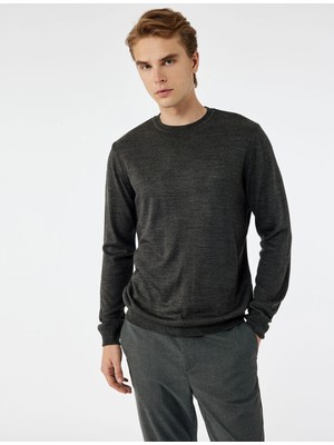 Uzun Kollu Bisiklet Yaka Basic Triko Kazak