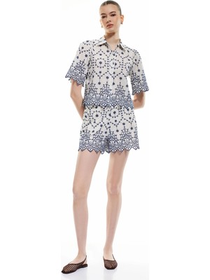 Koton Pamuklu Cepli Fistolu Brodeli Mini Şort