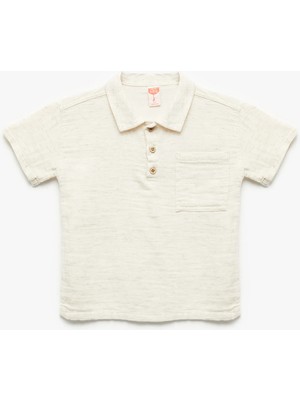 Düğmeli Cep Detaylı Kısa Kollu Polo Yaka Tişört