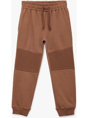 Pamuklu Şardonlu Dikiş Detaylı Cepli Beli Bağcıklı Jogger Eşofman Altı