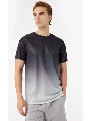 Koton Geçişli Kısa Kollu Bisiklet Yaka Spor Tişört