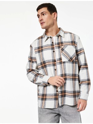 Koton Uzun Kollu Regular Fit Cep Detaylı Klasik Yaka Oduncu Gömleği